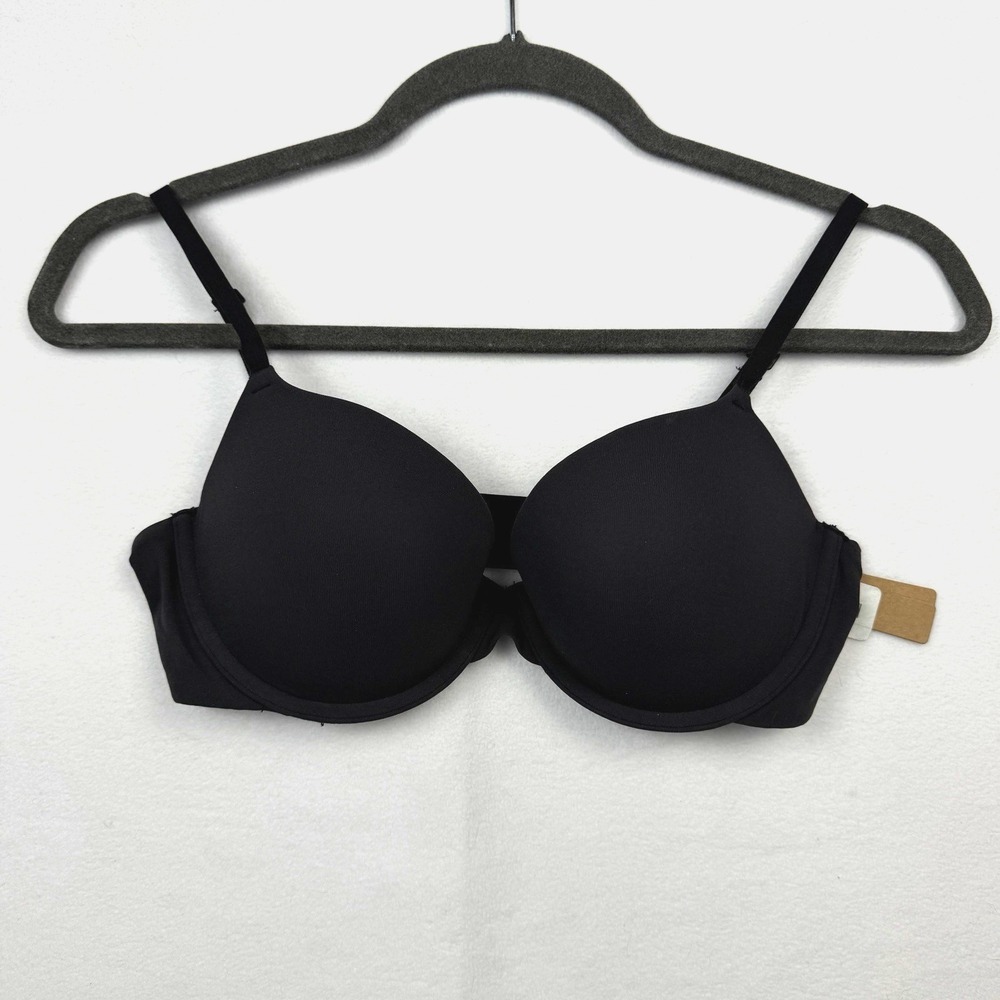 SKIMS Fits Everybody Push Up Demi Bra Padded Adjustable Strap Onyx 34C